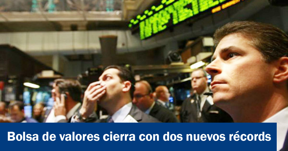 Bolsa de valores cierra con dos nuevos récords
