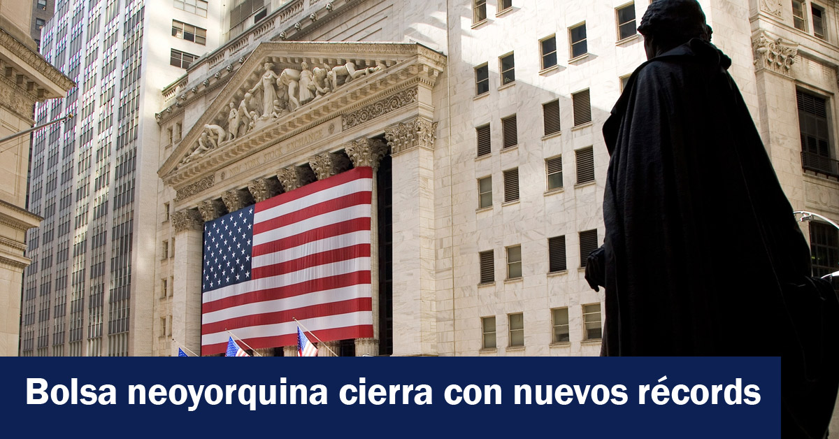 Bolsa neoyorquina cierra con nuevos récords 