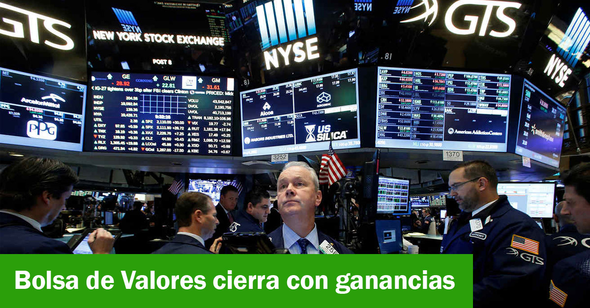 Bolsa de Valores cierra con ganancias