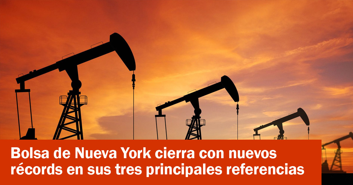 Bolsa de Nueva York cierra con nuevos récords en sus tres principales referencias 