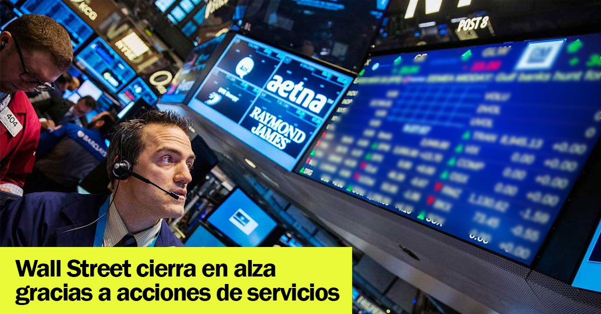 Bolsa de Nueva York cierra en alza gracias a acciones de servicios
