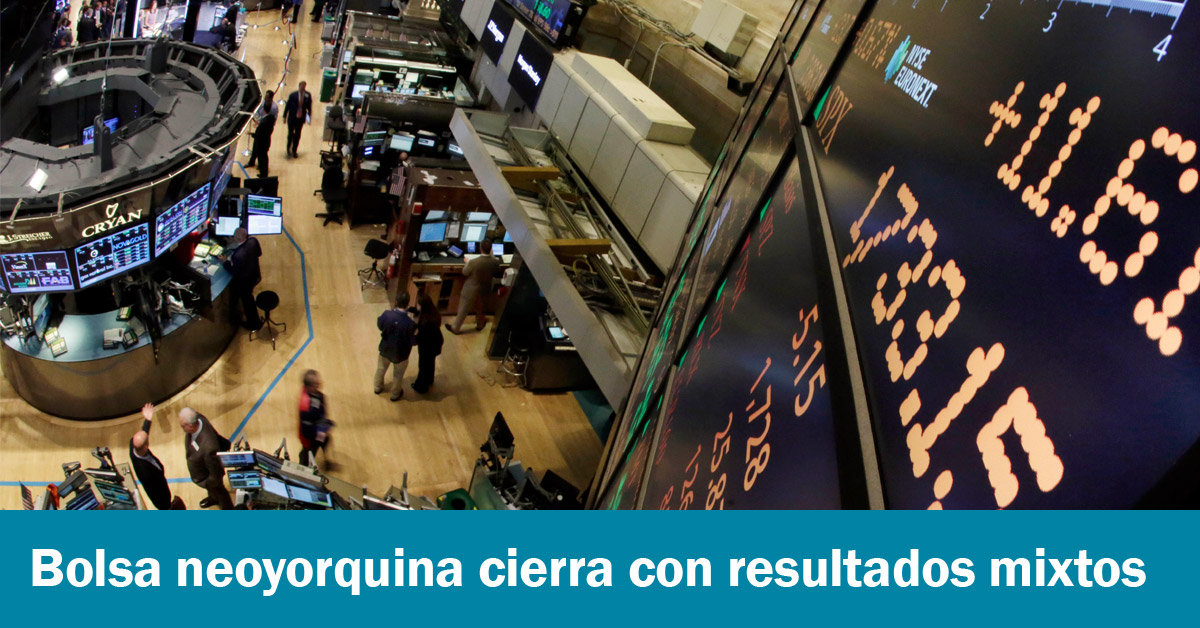 Bolsa neoyorquina cierra con resultados mixtos