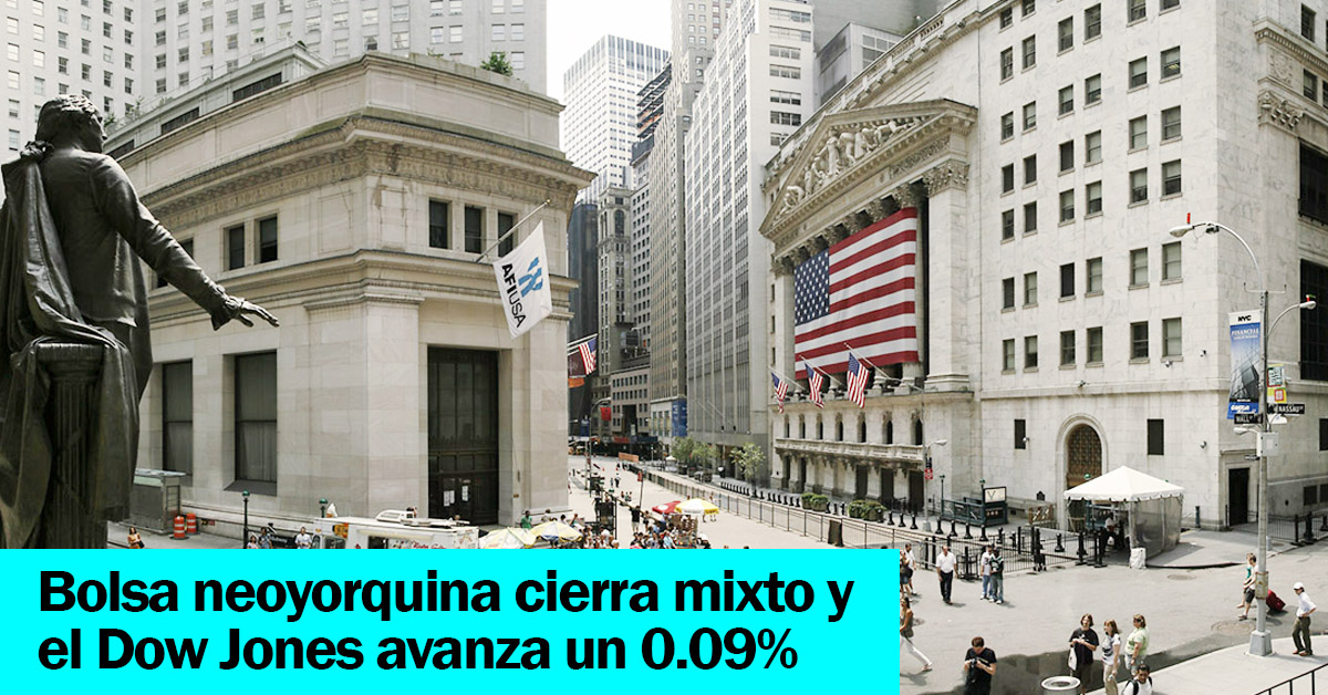 Bolsa de Nueva York cierra con ganancias y el Dow Jones sube un 0.49%