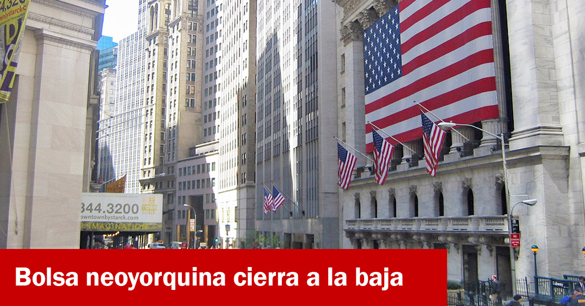 Bolsa neoyorquina cierra a la baja