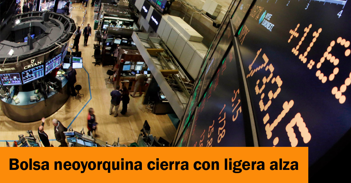 Bolsa neoyorquina cierra con ligera alza