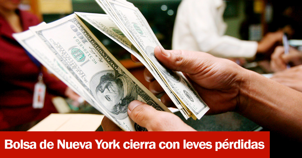 Bolsa de Nueva York cierra con leves pérdidas