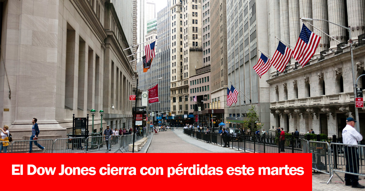 El Dow Jones cierra con pérdidas este martes