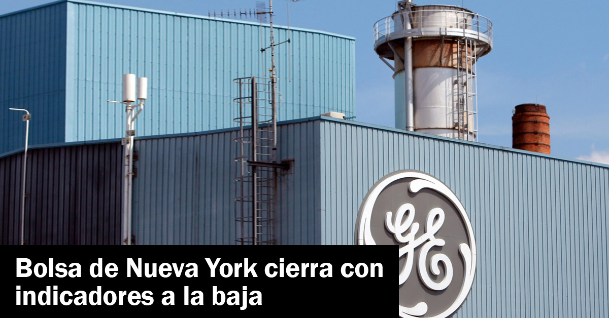 Bolsa de Nueva York cierra con indicadores a la baja