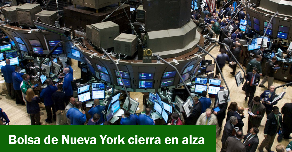 Bolsa de Nueva York cierra en alza