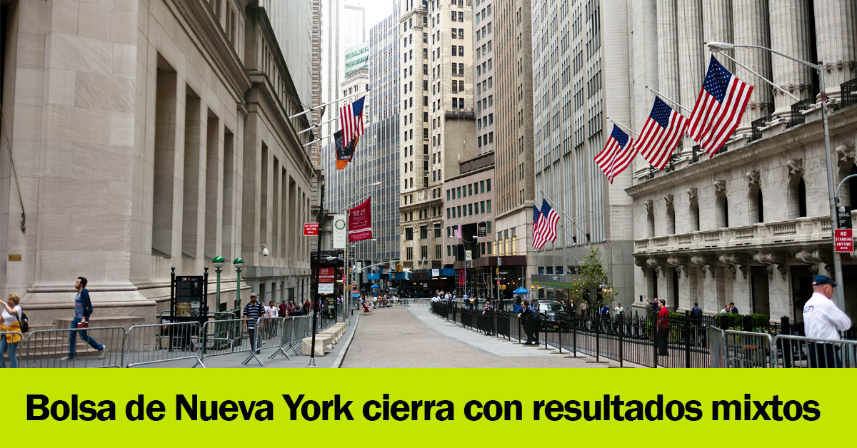 Bolsa de Nueva York cierra con resultados mixtos