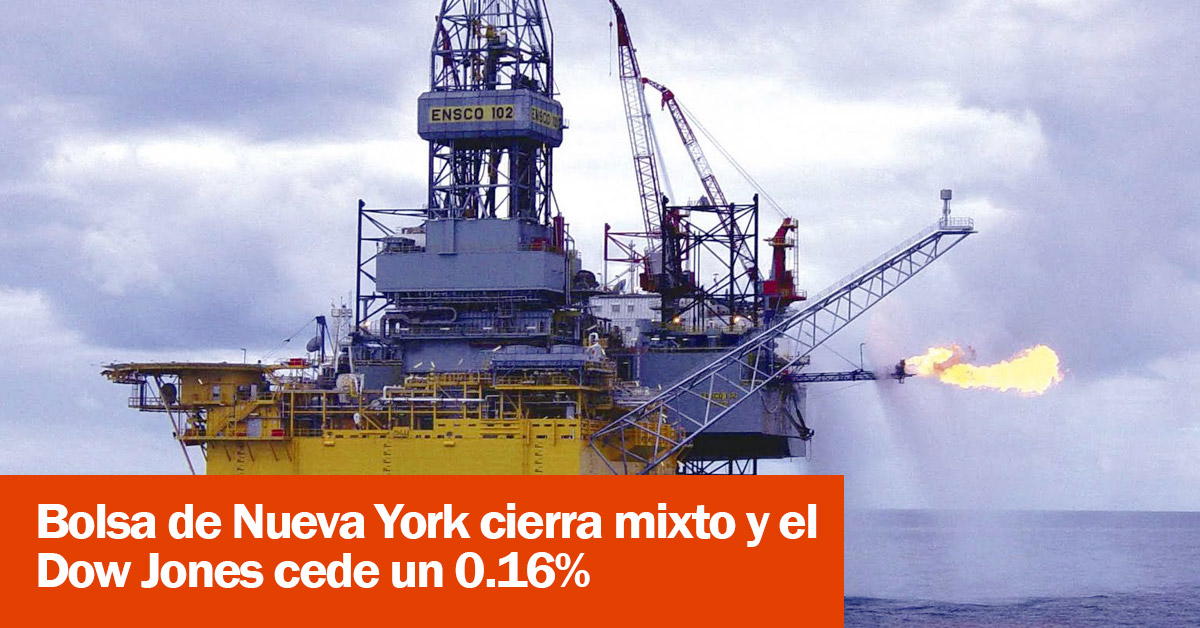 Bolsa de Nueva York cierra mixto y el Dow Jones cede un 0.16%