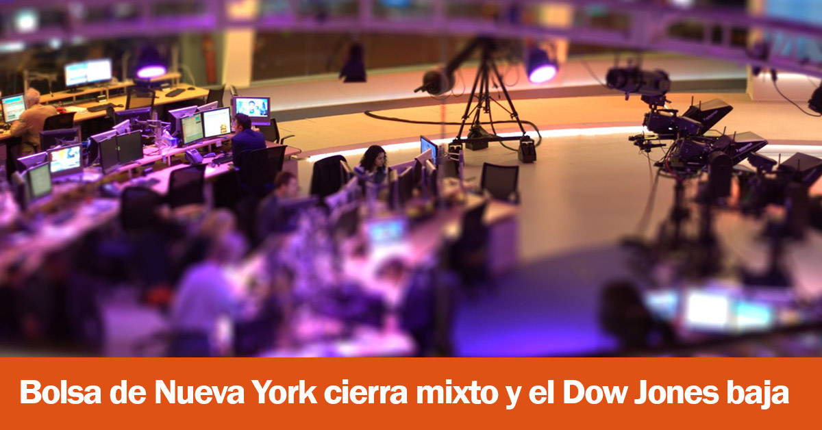 Bolsa de Nueva York cierra mixto y el Dow Jones baja