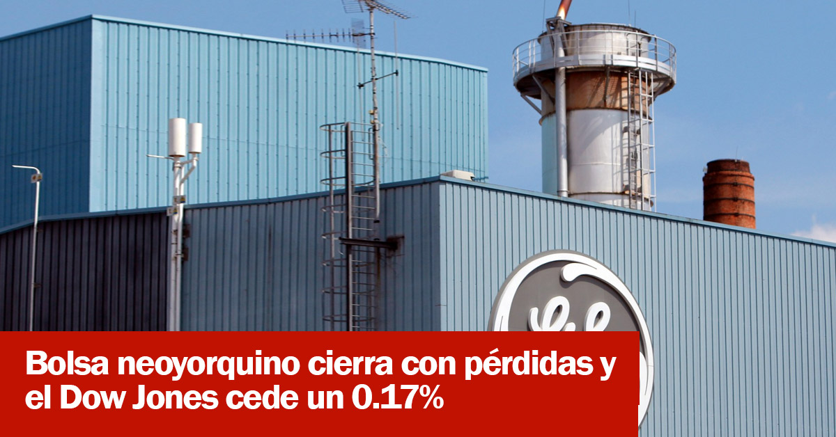 Bolsa neoyorquino cierra con pérdidas y el Dow Jones cede un 0.17%