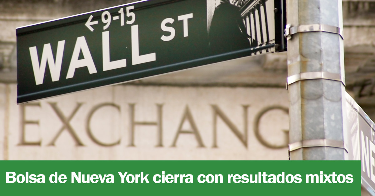 Bolsa de Nueva York cierra con resultados mixtos