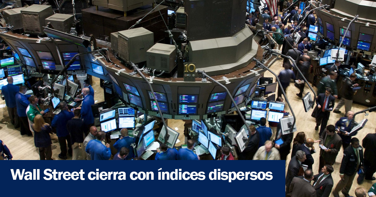 Wall Street cierra con índices dispersos