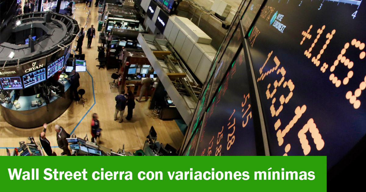 Wall Street cierra con variaciones mínimas