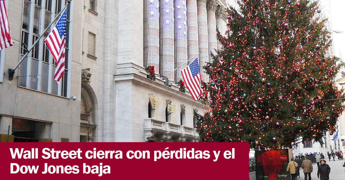 Wall Street cierra con pérdidas y el Dow Jones baja