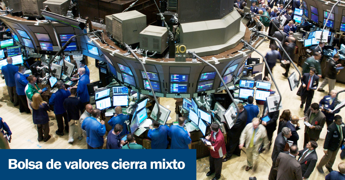 Bolsa de valores cierra mixto