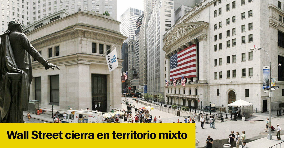 Wall Street cierra en territorio mixto
