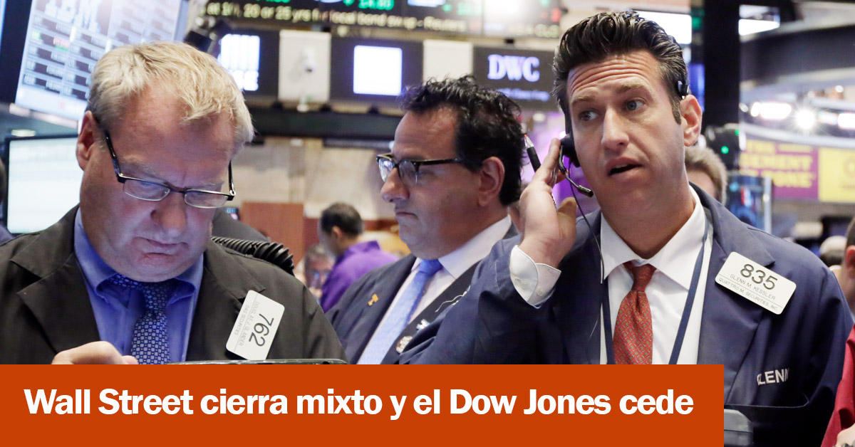 Wall Street cierra mixto y el Dow Jones cede