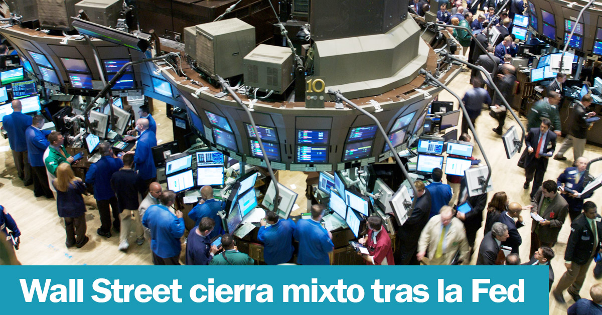 Wall Street cierra mixto tras la Fed