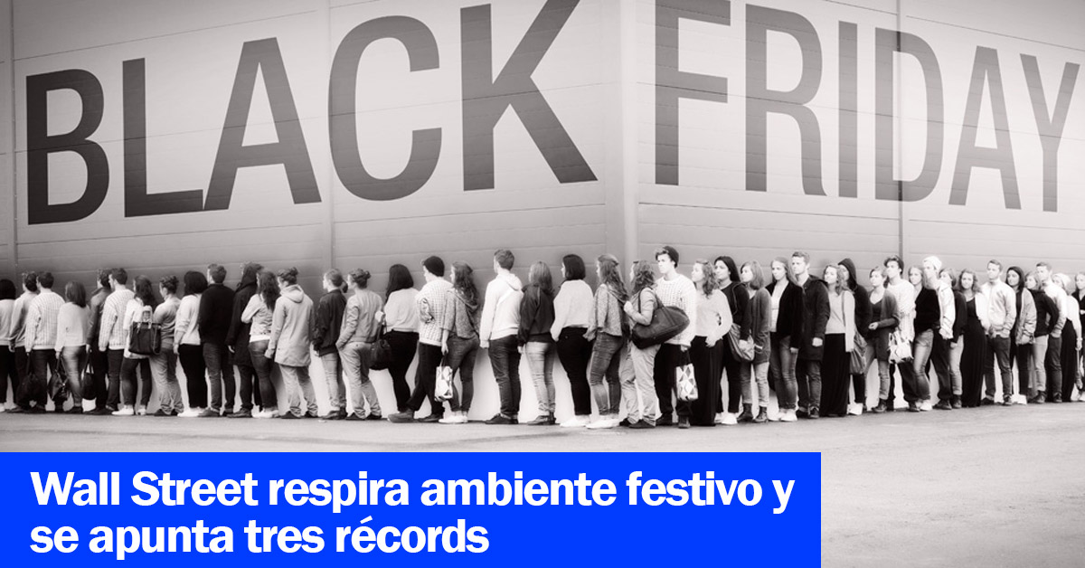 Wall Street respira ambiente festivo y se apunta tres récords