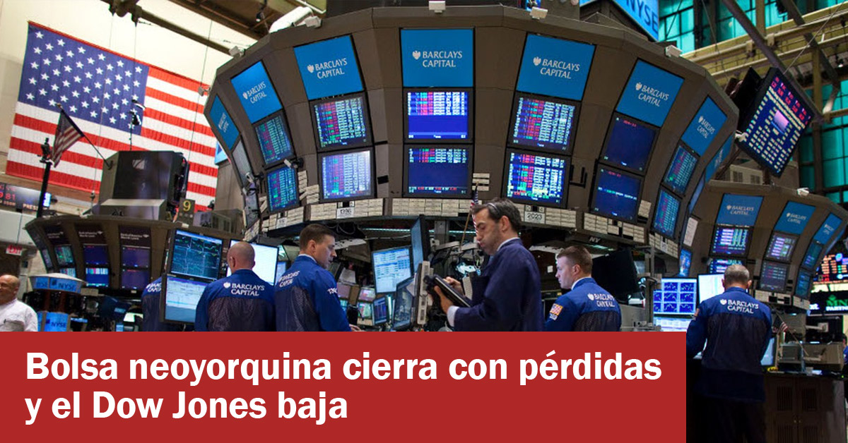 Bolsa neoyorquina cierra con pérdidas y el Dow Jones baja 