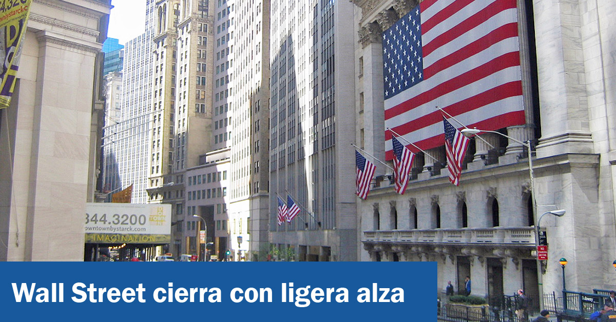 Wall Street cierra con ligera alza