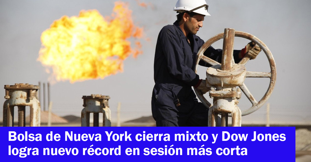Wall Street cierra mixto y Dow Jones logra nuevo récord en sesión más corta