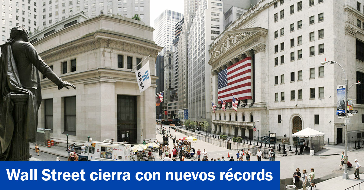 Wall Street cierra con nuevos récords