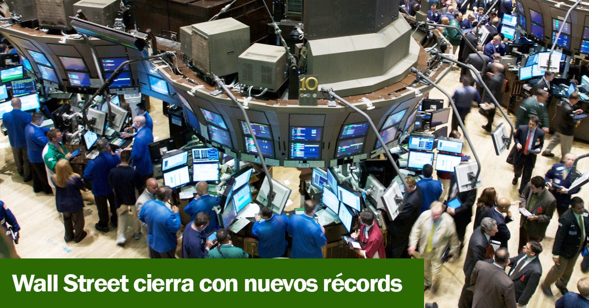 Wall Street cierra con nuevos récords